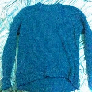 Blue “turtleneck” sweater